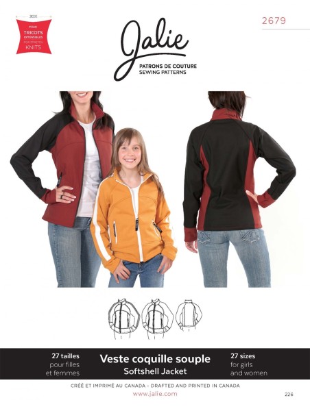 Sport Jacket Softshell/Women/Children pattern J2679